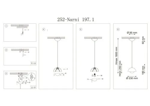 Подвесной светильник Lucia Tucci Narni 197.1 Bianco  фото 3